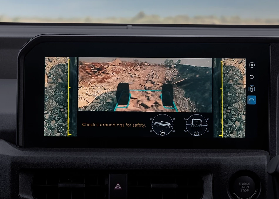 กล้องมองภาพรอบคันแสดงผลได้ทั้งแบบปกติ และออฟโรด